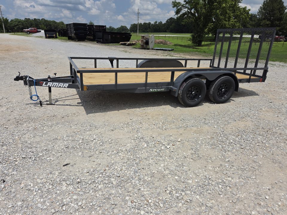 New 2027 Lamar 83X14 TANDEM 7K TUBE TOP UTILITY W/4' SPRING GATE