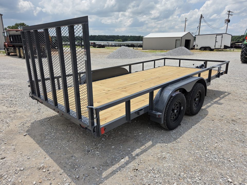 New 2027 Lamar 83X14 TANDEM 7K TUBE TOP UTILITY W/4' SPRING GATE