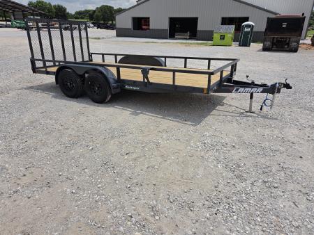 New 2027 Lamar 83X14 TANDEM 7K TUBE TOP UTILITY W/4' SPRING GATE