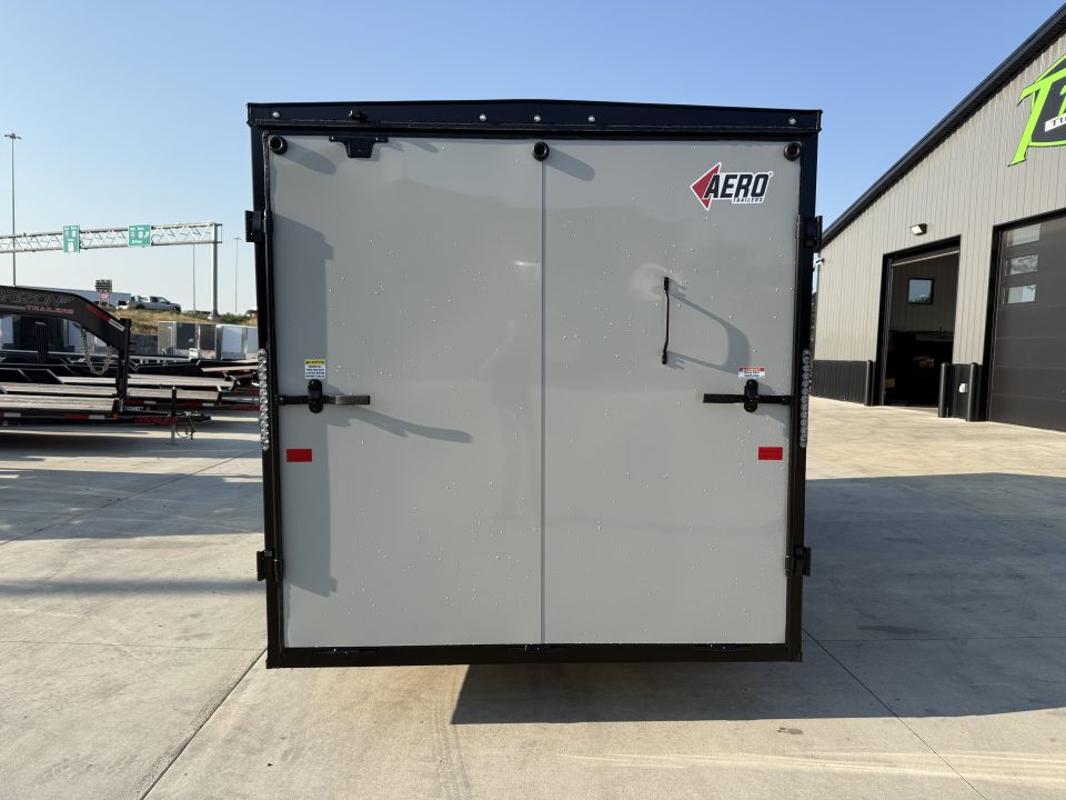 New NEW 2026 AERO 7x16 +2 V BLACKOUT Edition, WHITE Interior, QUALITY, Enclosed Rear Ramp Cargo Trailer
