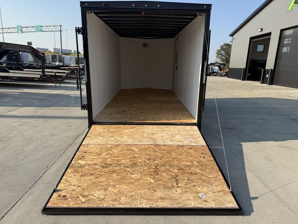 New NEW 2026 AERO 7x16 +2 V BLACKOUT Edition, WHITE Interior, QUALITY, Enclosed Rear Ramp Cargo Trailer