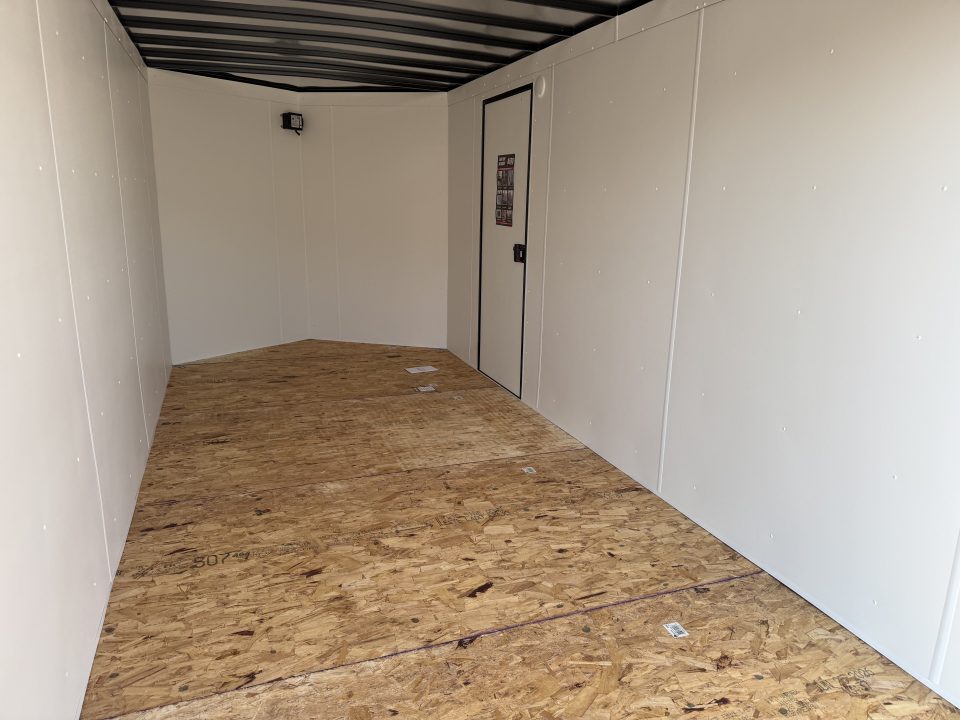 New NEW 2026 AERO 7x16 +2 V BLACKOUT Edition, WHITE Interior, QUALITY, Enclosed Rear Ramp Cargo Trailer
