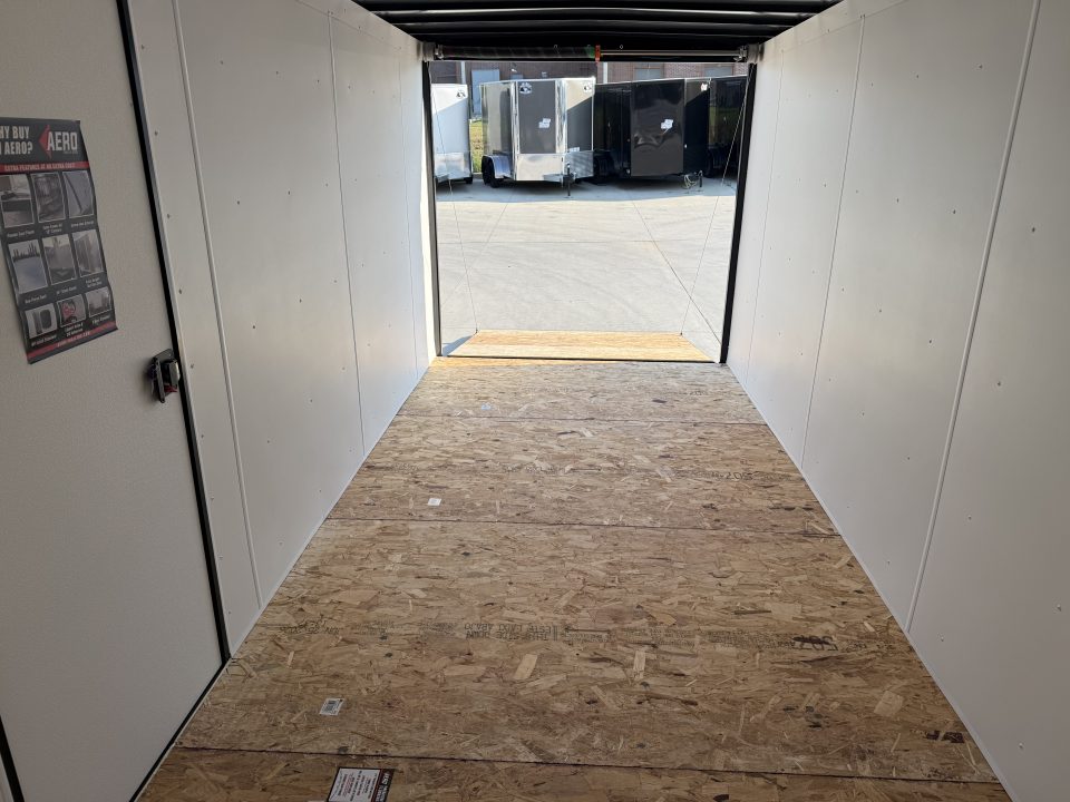 New NEW 2026 AERO 7x16 +2 V BLACKOUT Edition, WHITE Interior, QUALITY, Enclosed Rear Ramp Cargo Trailer