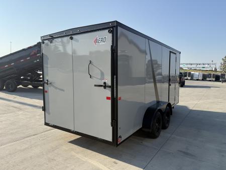 New NEW 2026 AERO 7x16 +2 V BLACKOUT Edition, WHITE Interior, QUALITY, Enclosed Rear Ramp Cargo Trailer