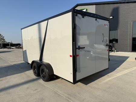 New NEW 2026 AERO 7x16 +2 V BLACKOUT Edition, WHITE Interior, QUALITY, Enclosed Rear Ramp Cargo Trailer