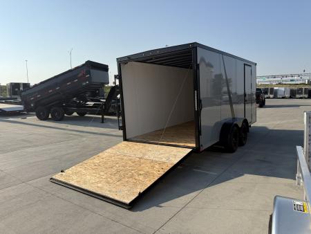 New NEW 2026 AERO 7x16 +2 V BLACKOUT Edition, WHITE Interior, QUALITY, Enclosed Rear Ramp Cargo Trailer