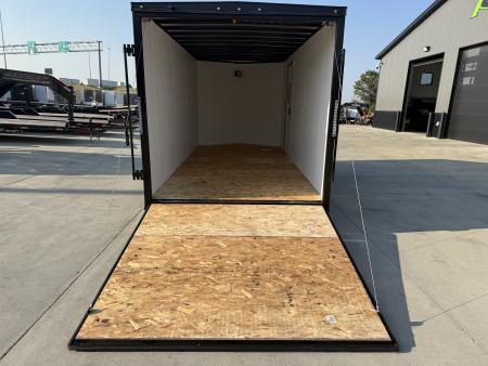 New NEW 2026 AERO 7x16 +2 V BLACKOUT Edition, WHITE Interior, QUALITY, Enclosed Rear Ramp Cargo Trailer