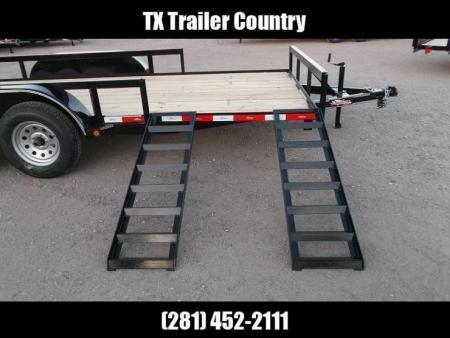 New 2026 J&C Trailers 83x20 Utility Trailer / ATV Trailer / Side by Side Trailer / 4ft Rear Ramp Gate / 5ft Side Load Ramps / Electric Brakes / Pipetop