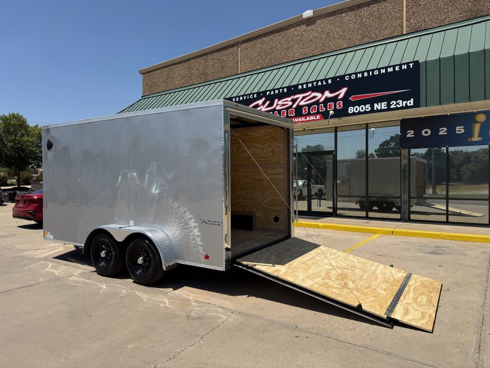 New #056646 2027 FOREST RIVER TA3 7 X 14 TANDEM AXLE 10K ENCLOSED W/ REAR RAMP DOOR