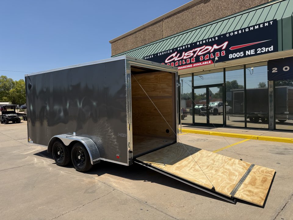 New #097976 2027 FOREST RIVER TA2 7 X 14 TANDEM AXLE 7K ENCLOSED W/ REAR RAMP DOOR