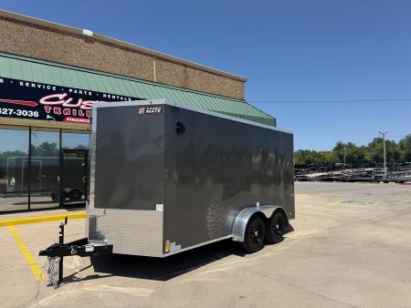 New #097976 2027 FOREST RIVER TA2 7 X 14 TANDEM AXLE 7K ENCLOSED W/ REAR RAMP DOOR