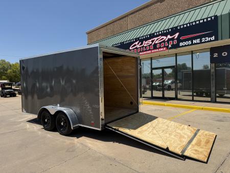 New #097976 2027 FOREST RIVER TA2 7 X 14 TANDEM AXLE 7K ENCLOSED W/ REAR RAMP DOOR