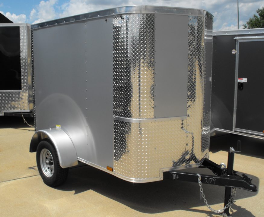 New Enclosed Trailer 4 X 6 Ramp 5' Interior Silver Mist
