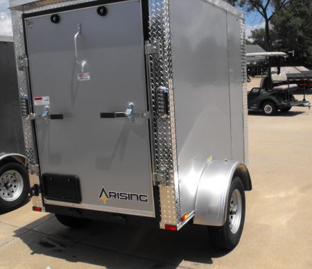 New Enclosed Trailer 4 X 6 Ramp 5' Interior Silver Mist