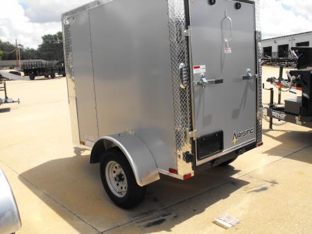New Enclosed Trailer 4 X 6 Ramp 5' Interior Silver Mist