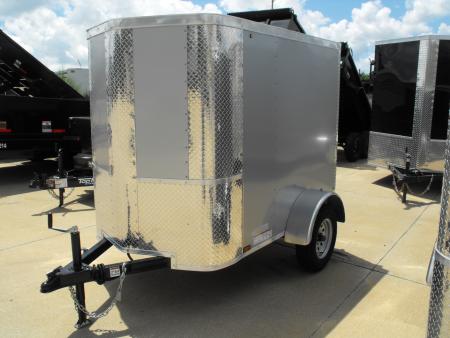 New Enclosed Trailer 4 X 6 Ramp 5' Interior Silver Mist