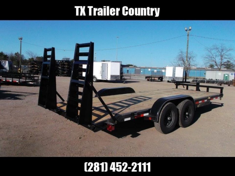 New 2027 J&C Trailers 83x20 Heavy Duty 14K Car Hauler / Equipment Trailer / Flat Deck / 7000# Axles / 10K Jack / 2ft Dovetail / 5ft HD Stand Up Ramps