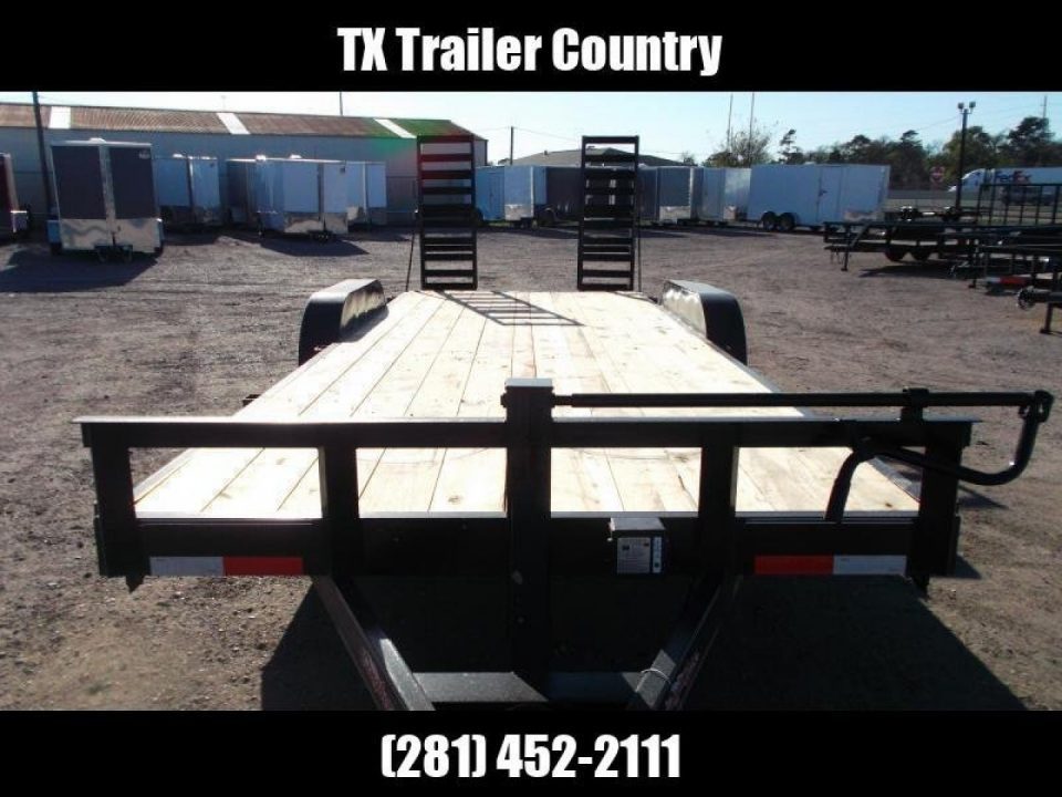 New 2027 J&C Trailers 83x20 Heavy Duty 14K Car Hauler / Equipment Trailer / Flat Deck / 7000# Axles / 10K Jack / 2ft Dovetail / 5ft HD Stand Up Ramps