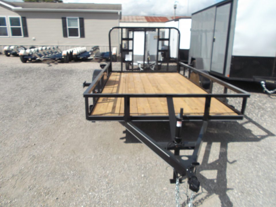 New 2027 J&C Trailers 77x12 Utility Trailer / C-Channel Wrap Tongue / 2" Bulldog Coupler / 4ft Ramp Gate