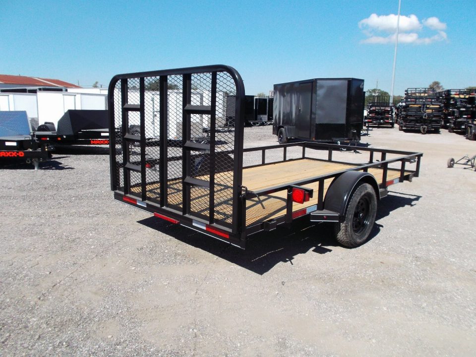New 2027 J&C Trailers 77x12 Utility Trailer / C-Channel Wrap Tongue / 2" Bulldog Coupler / 4ft Ramp Gate