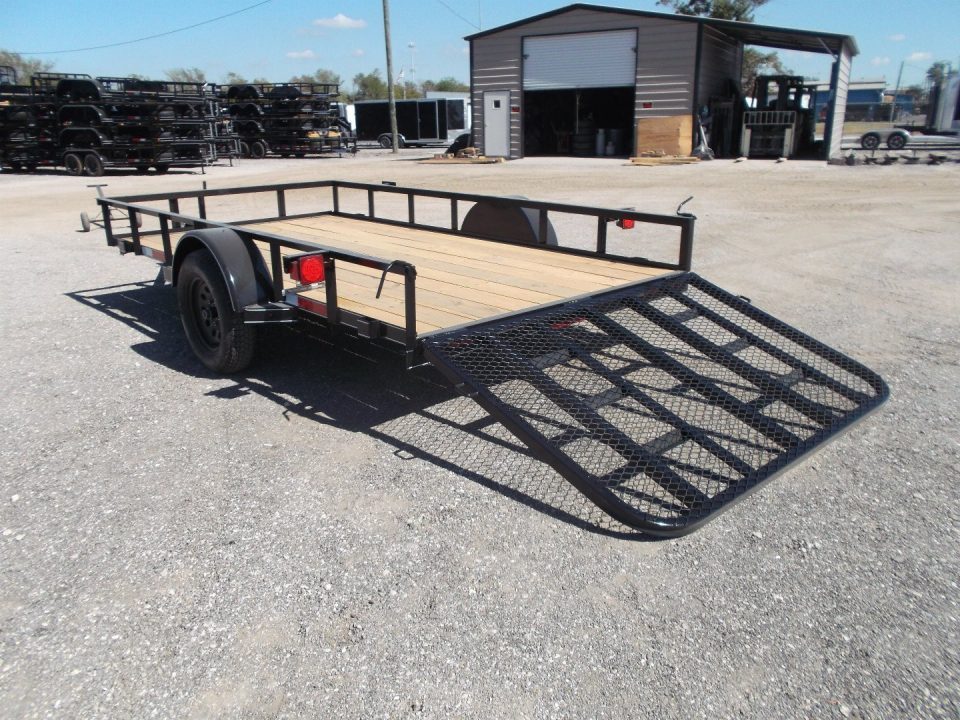 New 2027 J&C Trailers 77x12 Utility Trailer / C-Channel Wrap Tongue / 2" Bulldog Coupler / 4ft Ramp Gate