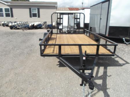 New 2027 J&C Trailers 77x12 Utility Trailer / C-Channel Wrap Tongue / 2" Bulldog Coupler / 4ft Ramp Gate