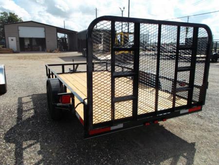 New 2027 J&C Trailers 77x12 Utility Trailer / C-Channel Wrap Tongue / 2" Bulldog Coupler / 4ft Ramp Gate