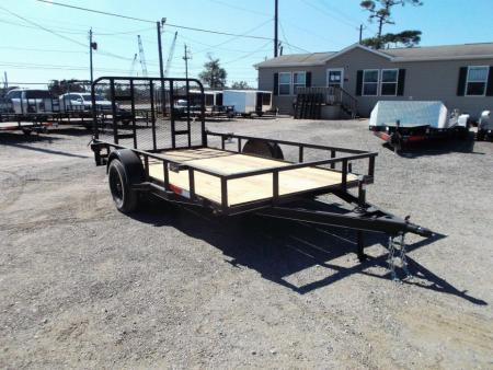New 2027 J&C Trailers 77x12 Utility Trailer / C-Channel Wrap Tongue / 2" Bulldog Coupler / 4ft Ramp Gate