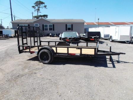 New 2027 J&C Trailers 77x12 Utility Trailer / C-Channel Wrap Tongue / 2" Bulldog Coupler / 4ft Ramp Gate