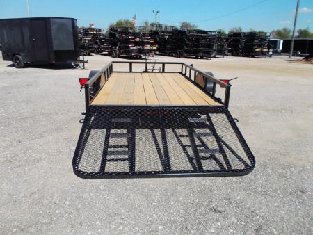New 2027 J&C Trailers 77x12 Utility Trailer / C-Channel Wrap Tongue / 2" Bulldog Coupler / 4ft Ramp Gate