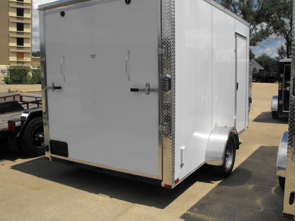 New Enclosed Trailer 7 x 12 Ramp Door 7' Interior White In Color