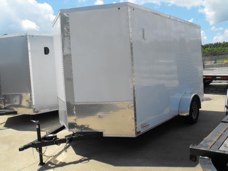 New Enclosed Trailer 7 x 12 Ramp Door 7' Interior White In Color
