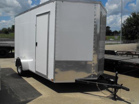 New Enclosed Trailer 7 x 12 Ramp Door 7' Interior White In Color