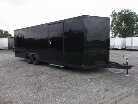 New 2026 Covered Wagon Trailers 8.5x24 Enclosed Cargo Trailer / Car Hauler / 7ft Int / 5200# Axles / Extra Wide Ramp / 48  Side Door / .080 Black Skin / Black Out Package