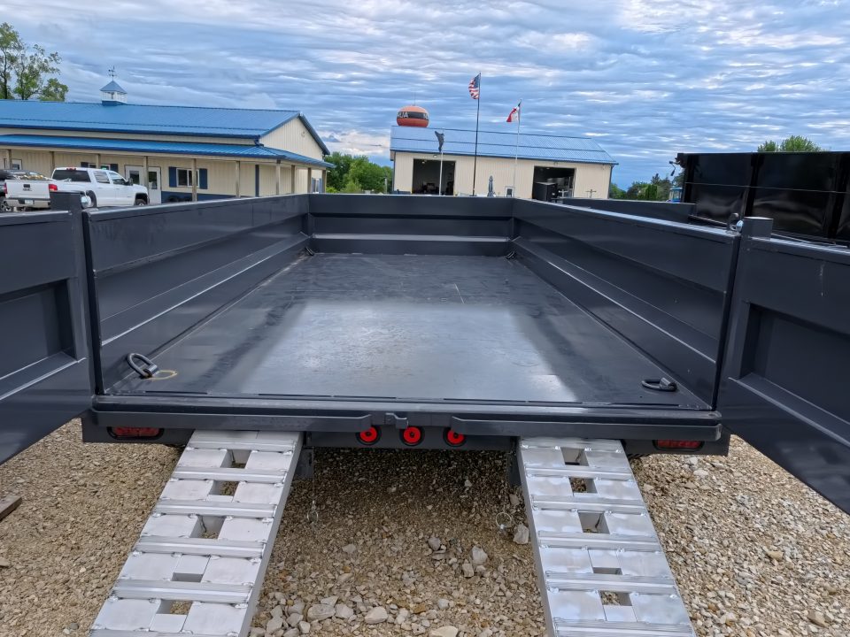 New 2027 Iron Bull 83 x 14 DWB Dump Trailer with 14,999 lb. GVWR, 10 Ply Tires, Adj.2 5/16" Coupler, Slide In Aluminum Ramps
