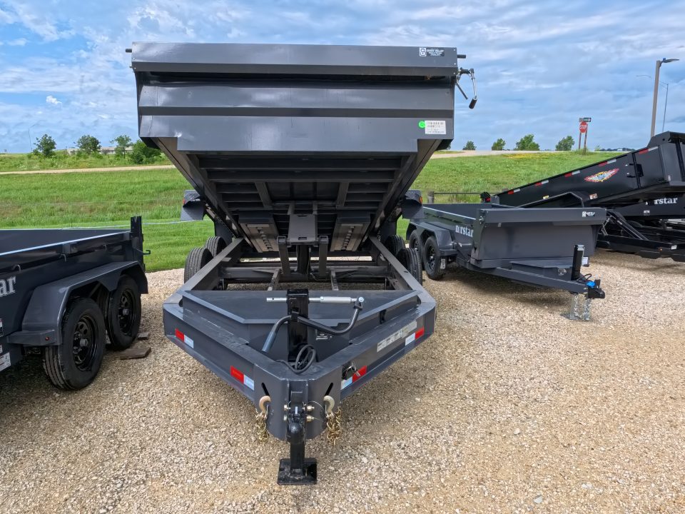 New 2027 Iron Bull 83 x 14 DWB Dump Trailer with 14,999 lb. GVWR, 10 Ply Tires, Adj.2 5/16" Coupler, Slide In Aluminum Ramps
