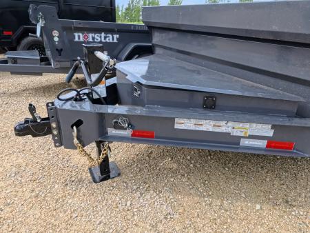 New 2027 Iron Bull 83 x 14 DWB Dump Trailer with 14,999 lb. GVWR, 10 Ply Tires, Adj.2 5/16" Coupler, Slide In Aluminum Ramps