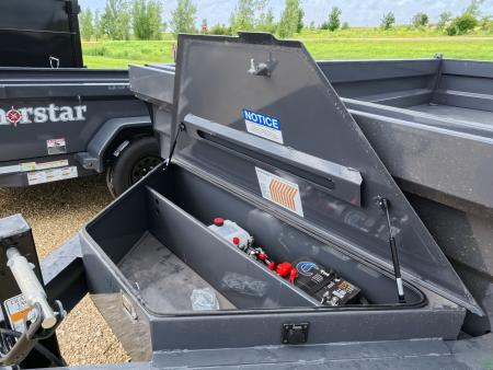 New 2027 Iron Bull 83 x 14 DWB Dump Trailer with 14,999 lb. GVWR, 10 Ply Tires, Adj.2 5/16" Coupler, Slide In Aluminum Ramps