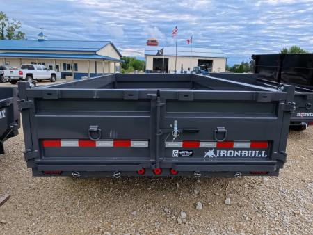 New 2027 Iron Bull 83 x 14 DWB Dump Trailer with 14,999 lb. GVWR, 10 Ply Tires, Adj.2 5/16" Coupler, Slide In Aluminum Ramps