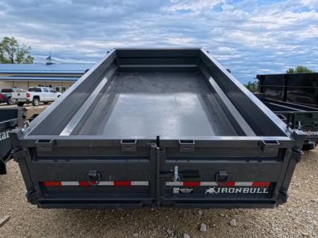 New 2027 Iron Bull 83 x 14 DWB Dump Trailer with 14,999 lb. GVWR, 10 Ply Tires, Adj.2 5/16" Coupler, Slide In Aluminum Ramps