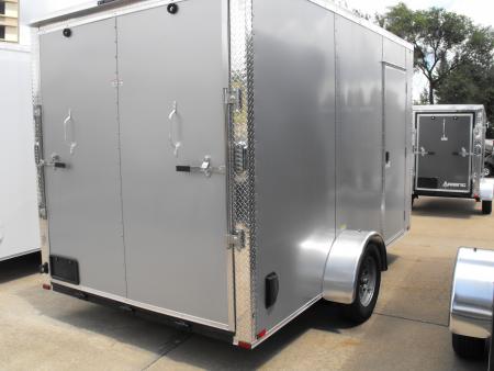 New Enclosed Trailer 7 x 12 Ramp Door 7' Interior Silver Mist Color