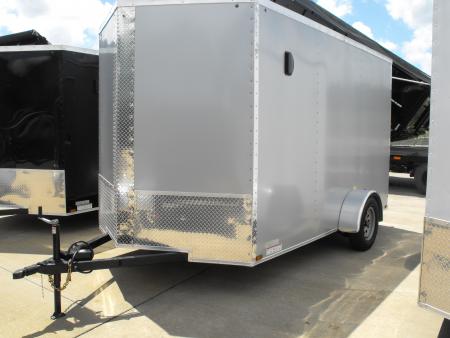 New Enclosed Trailer 7 x 12 Ramp Door 7' Interior Silver Mist Color