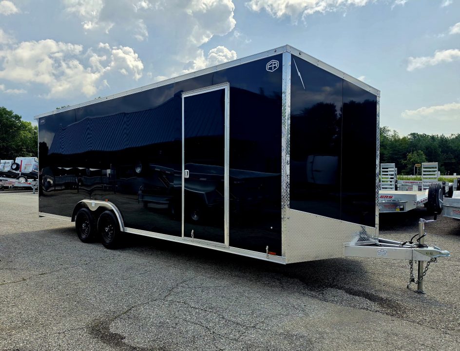 New 8 X 22 CAR HAULER ENCLOSED 5200# AXLES ALL ALUMINUM 2027 LIGHTNING POLY COMPOSITE EXTERIOR