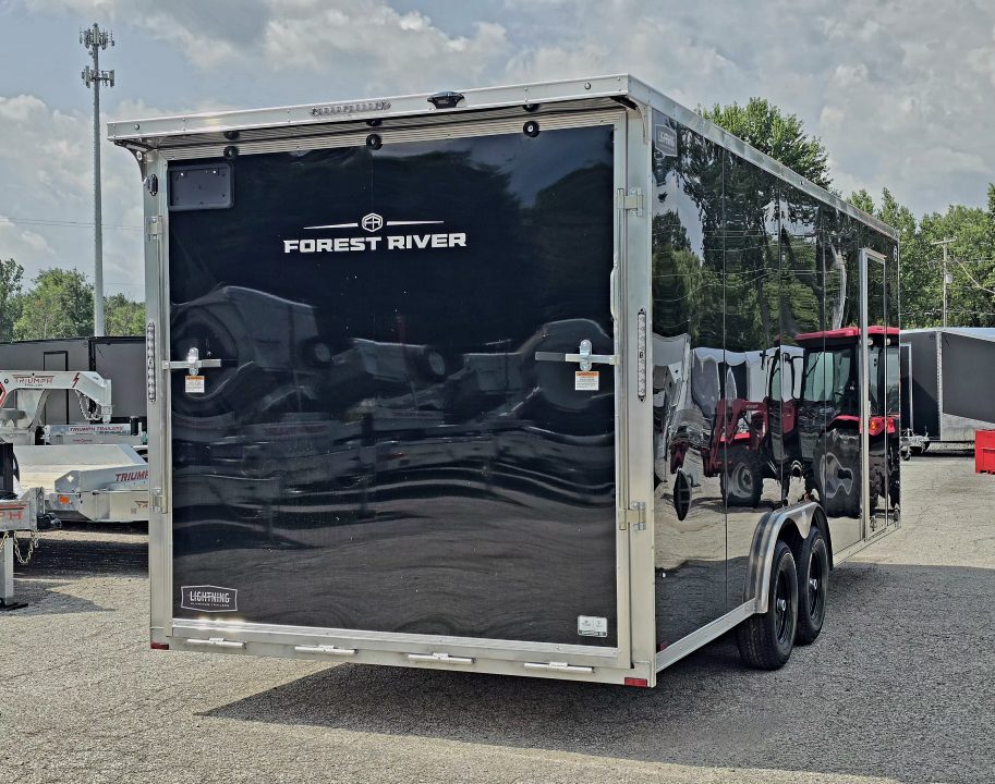 New 8 X 22 CAR HAULER ENCLOSED 5200# AXLES ALL ALUMINUM 2027 LIGHTNING POLY COMPOSITE EXTERIOR