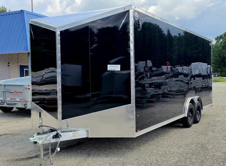 New 8 X 22 CAR HAULER ENCLOSED 5200# AXLES ALL ALUMINUM 2027 LIGHTNING POLY COMPOSITE EXTERIOR