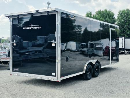 New 8 X 22 CAR HAULER ENCLOSED 5200# AXLES ALL ALUMINUM 2027 LIGHTNING POLY COMPOSITE EXTERIOR
