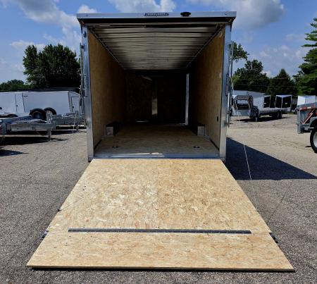 New 8 X 22 CAR HAULER ENCLOSED 5200# AXLES ALL ALUMINUM 2027 LIGHTNING POLY COMPOSITE EXTERIOR