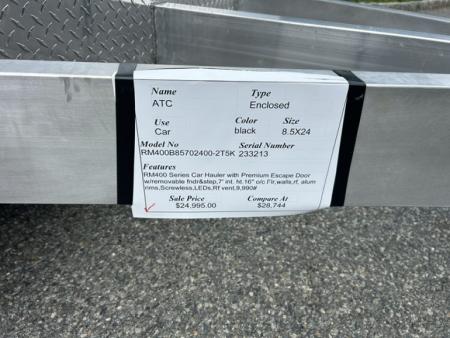 New 2025 ATC ATC-RM400-8.5X24-10K Enclosed Car / Racing Trailer