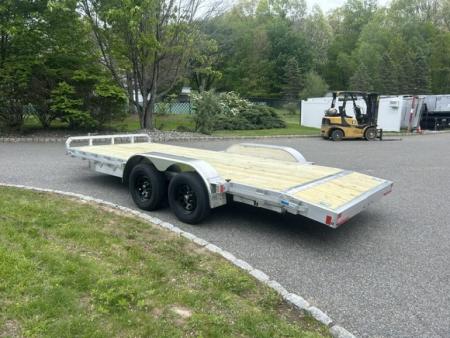 New 2027 ALCOM Open ECO-7X18 Aluminum with Wood Deck Car Hauler