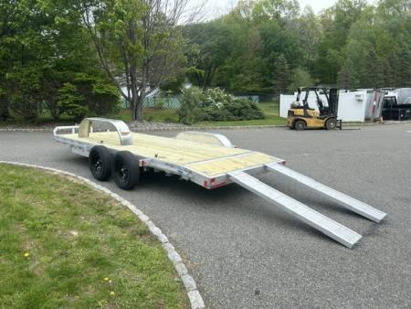 New 2027 ALCOM Open ECO-7X18 Aluminum with Wood Deck Car Hauler